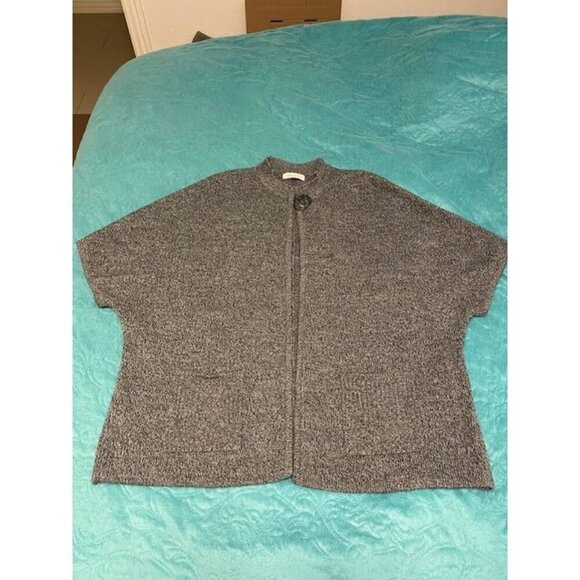 Coldwater Creek Women's 1X Gray Knit Dolman sleeve Cardigan Sweater, Button Clos - Picture 2 of 15